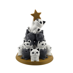 Brăduț cu pisici și lumină LED