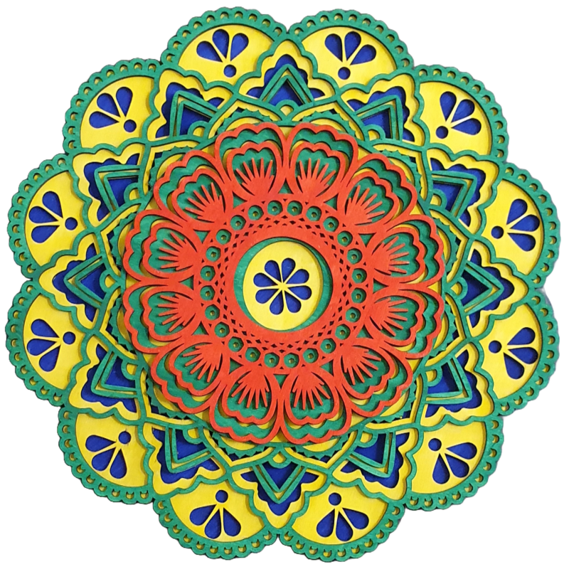 Tablou Mandala multistrat pictat manual
