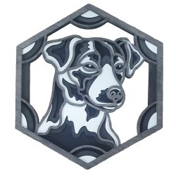 Tablou caine multistrat pictat manual