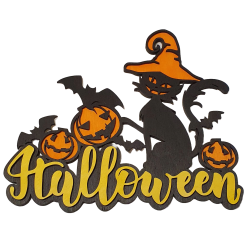 Tablou multistrat Pisica Halloween