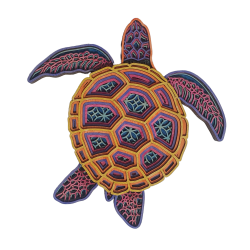 Tablou țestoasă multistrat pictat manual